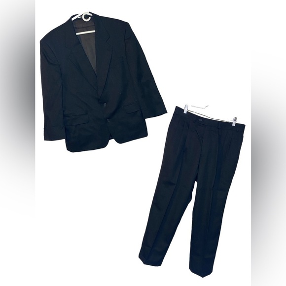 Enrico Corsini Other - Men's Black Two-Piece Suit - 100% Pure Wool - Tailored Jacket & Trousers